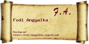 Fodi Angyalka névjegykártya